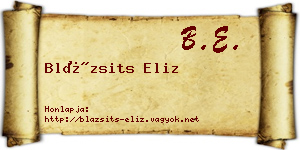Blázsits Eliz névjegykártya